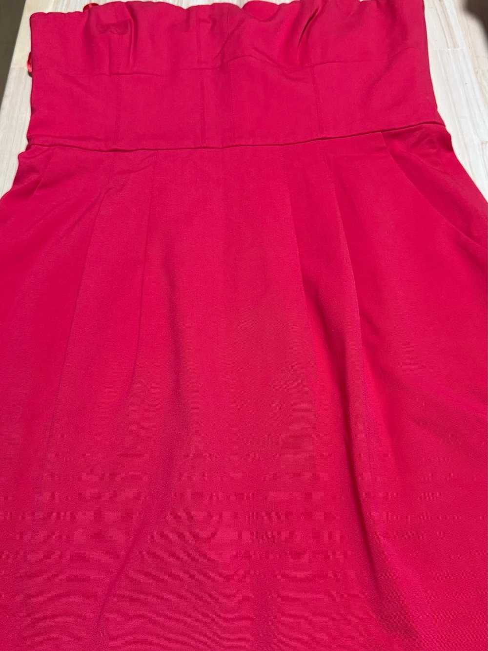 BCBGMaxAzria Strapless A-Line Skirt in Bright Red
